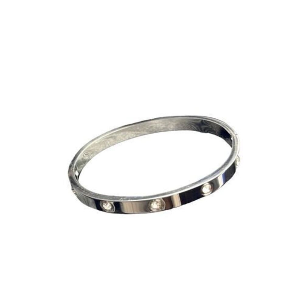 Stunning bangle bracelet, stainless‎ steel material SilverTone